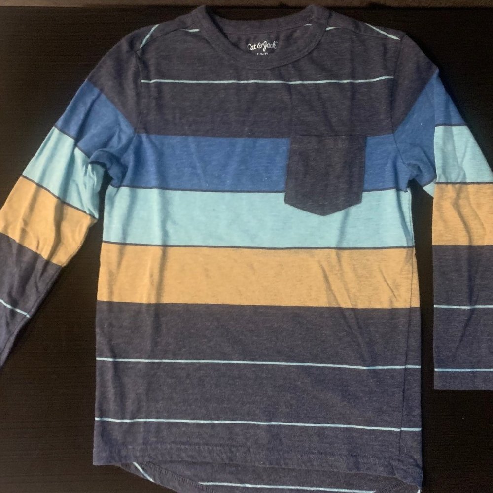 Cat & Jack boy's striped long sleeve shirt